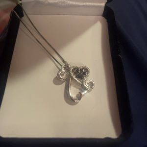 Kay jewelers paw print heart necklace silver